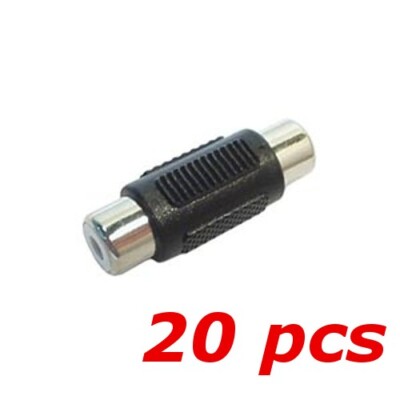 20 Pack RCA Coupler Barrel Connector Extension Joiner Audio Adapter Female Jack