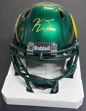KAYVON THIBODEAUX SIGNED OREGON DUCKS MINI HELMET BECKETT WITNESS COA YELLOW PEN