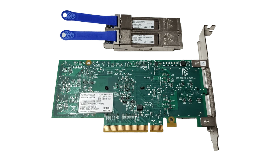 544QSFP HP 2 Port 10Gb/40Gb QSFP Adapter 764616-001 Full Height w/QSFPs - Image 2 of 4