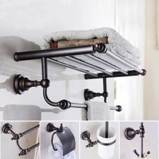 Oil Rubbed Bronze Bathroom Hardware Set Bath Accessories Towel Bar Paper Holder