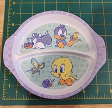 Baby Tweety Daffy  Sylvester Divided Dinner Plate For Baby