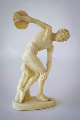 Vtg Sculptor A. SANTINI 5.5  RESIN SCULPTURE ''DISCOBOLO'' Classic Figure - Italy