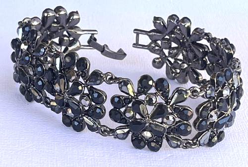 Bracelet Noir Signé Liz Claiborne - Style Américain Années 50 - Longueur Réglable ~19-20cm - Neuf Avec étiquette