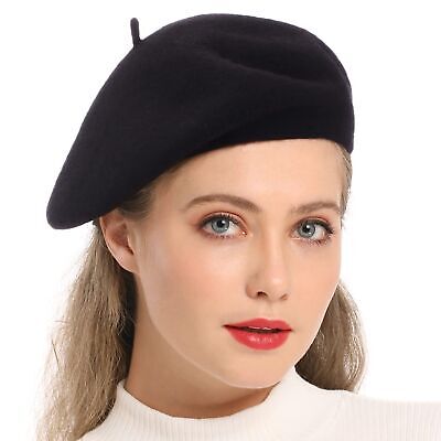 ADULT WOOL BERET HAT MENS WOMENS PLAIN FASHION HATS FRENCH BERET WINTER  CUTE