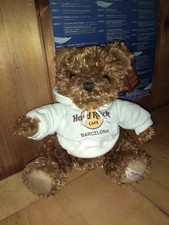 PUPAZZO PELUCHE ORSETTO BEAR HARD ROCK CAFE BARCELLONA MARRONE ORIGINALE HR cafè
