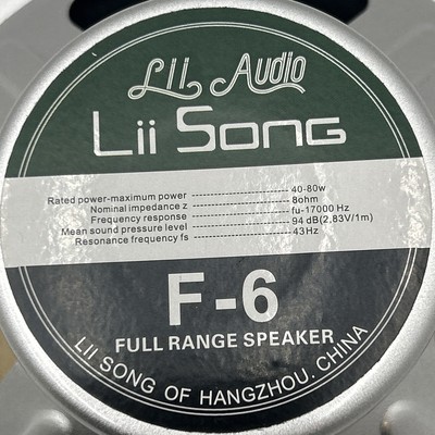 Lii Audio F-6 Inch Full Range Speaker 40-80w 8ohm