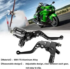 Motorcycle 7/8'' CNC Universal Brake Clutch Master Cylinder Reservoir Lever Sets