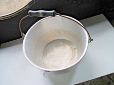 Vintage Large Aluminum Pot 14" Wide 8" Deep w/ Black Wooden Handle