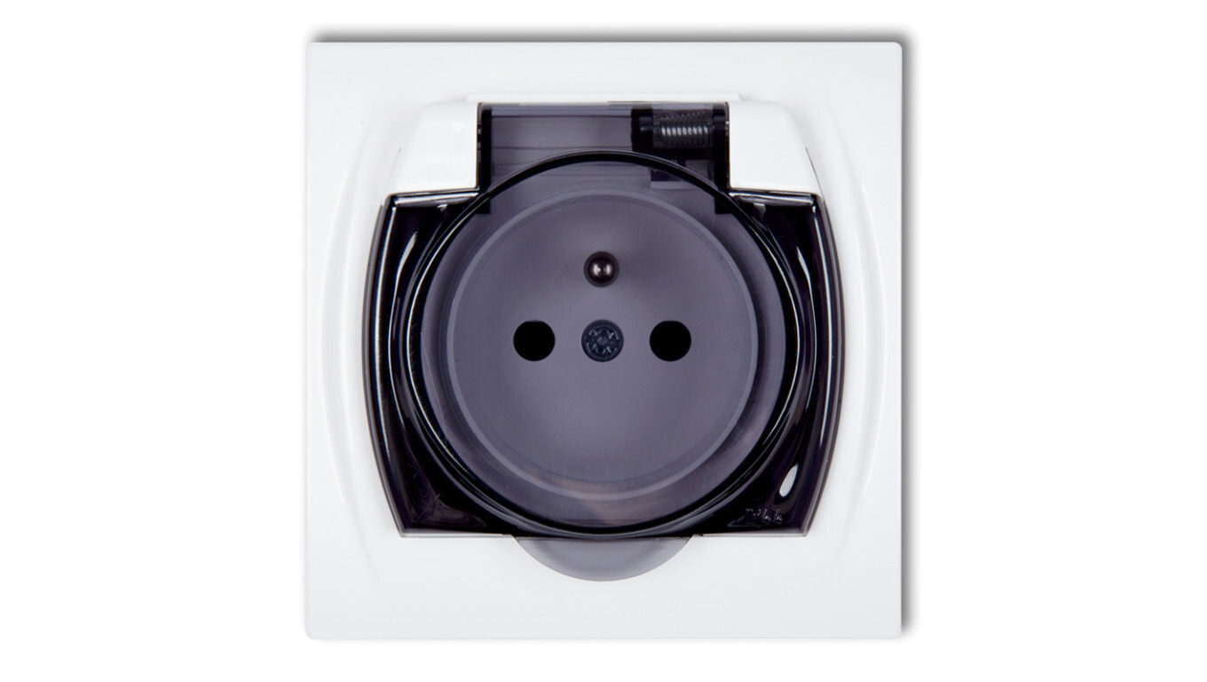 LOGO Splashproof socket w/u (smoke flap) white LGPB-1zdp /T2UK