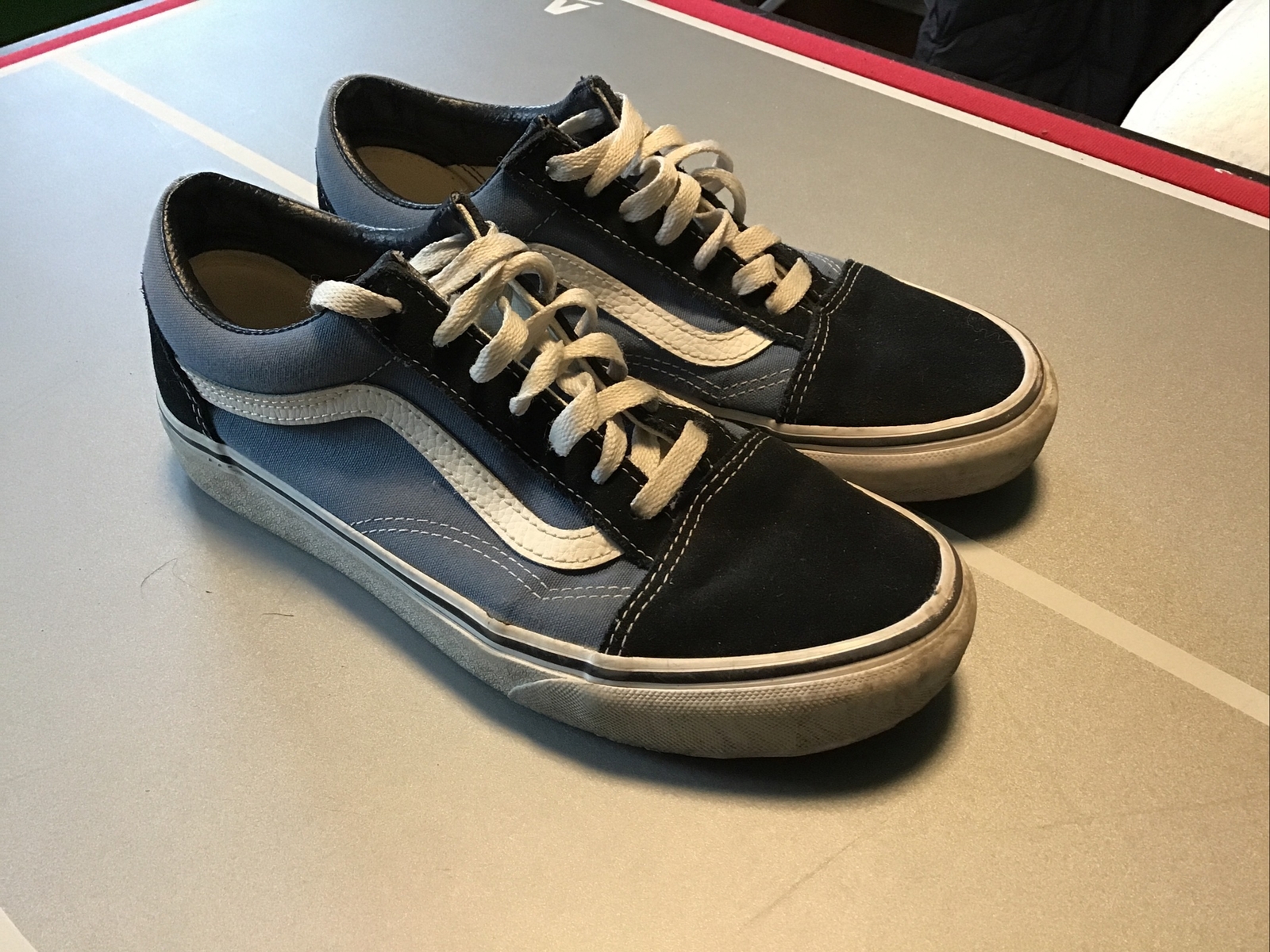 Vans Old Skool Shoe Unisex Women 6.5 Navy Blue Suede Canvas Mens/Youth 5 Iconic