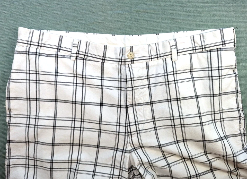 Pantalones cortos de golf Grand Slam para hombre talla 38 blancos negros a cuadros 100 % algodón entrepierna de 10,5" Foto 4 de 4