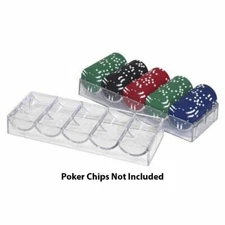 Clear Acrylic Casino Poker Chip Tray Chip Rack - Holds 100 Chips