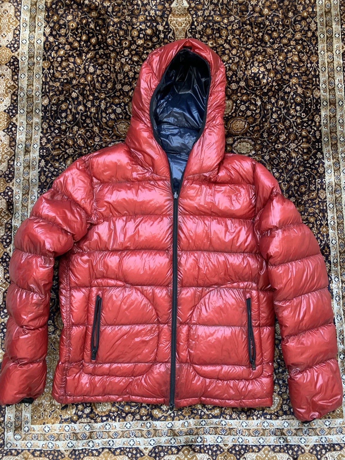 Herno Down Jacket Hooded Full Zip Reversible Navy… - image 11