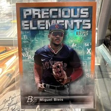 2023 BOWMAN PLATINUM MIGUEL BLEIS ROOKIE PRECIOUS ELEMENTS PE-17 ORANGE /25