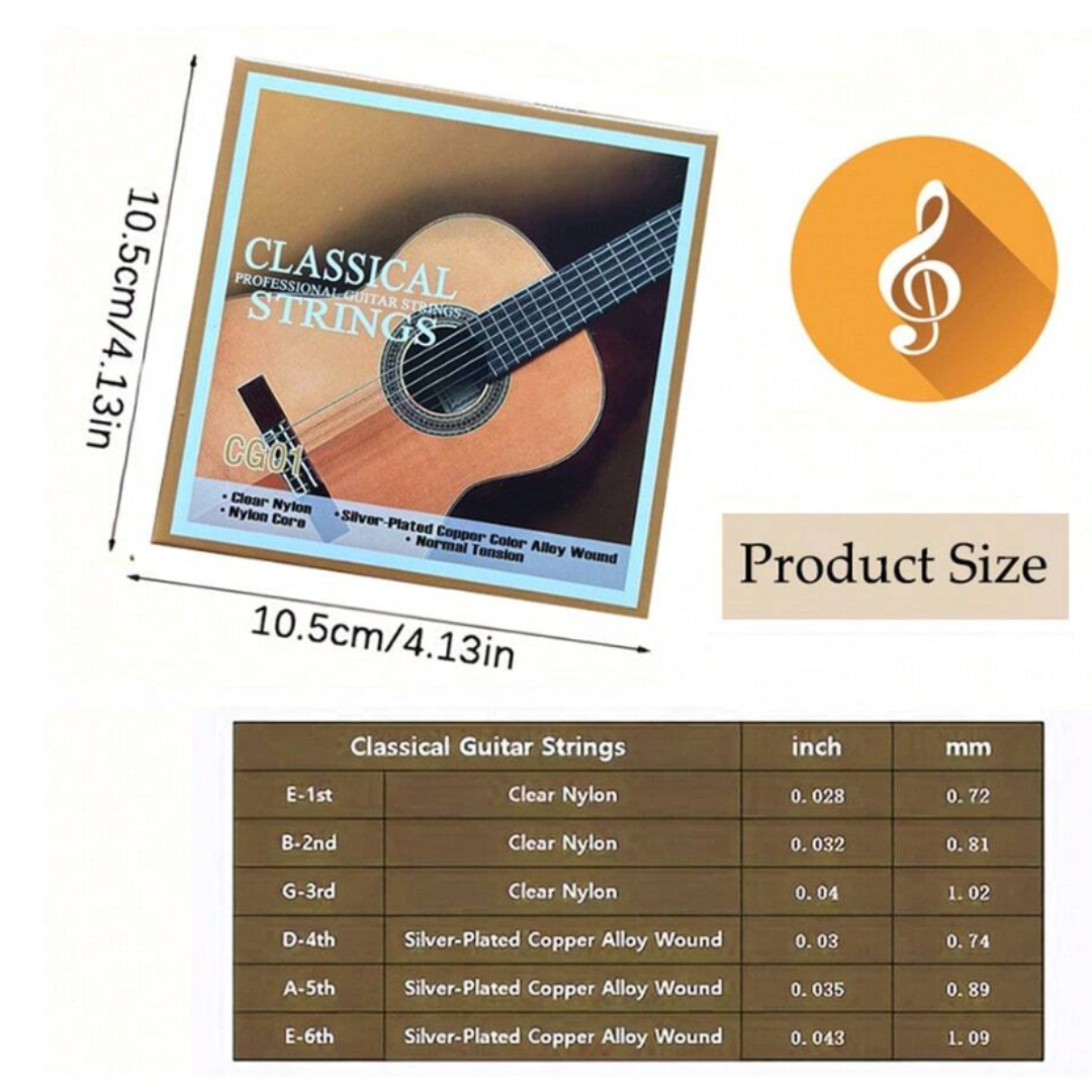 6pcs/Set Nylon Strings Classic Guitar String Great Tone & Hard Tension ...