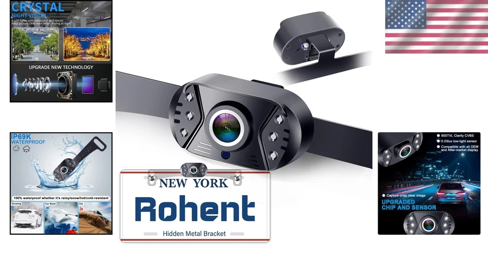 HD 1080P Backup Camera with Night Vision & 170° Wide Angle - Waterproof Safety - Image 2 of 4