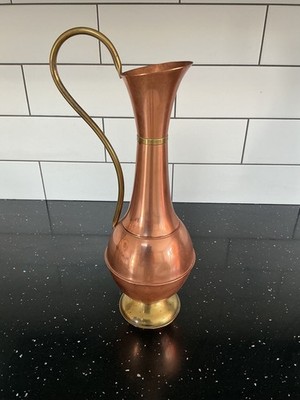 Vintage KUPFER & MESSING mittel Deko Ewer Wasserkrug Vase französischer Stil