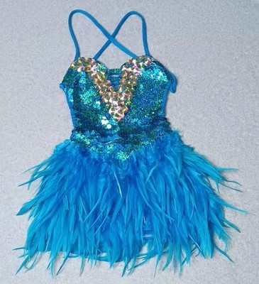 Halter Style Sequin Dance Dress Feather Organza Skirt Youth