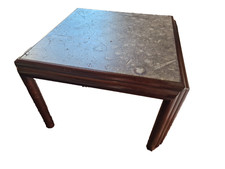 vintage Tisch mit  Versteinerungen Fossilien Ammoniten Beistelltisch 80er