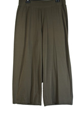 NEW, Eileen Fisher Cotton Jersey Wide Leg Cropped Pants in Olive Size M P3749