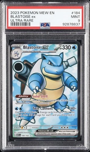 2023 POKEMON MEW EN-151 ULTRA RARE #184 BLASTOISE EX PSA 9