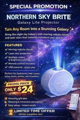 Toddler Galaxy LED Projector Night Sky Light with Remote