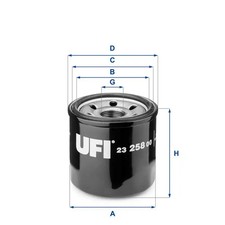 Ölfilter Anschraubfilter 23.258.00 UFI für MAZDA SUBARU KIA NISSAN FORD RENAULT