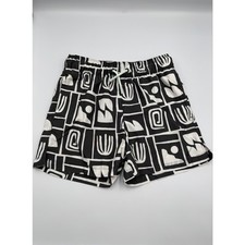 Art Class Boys Swim Trunks Size S Black White Geometric Quick Dry Beach Shorts