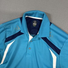 PGA Tour Pro Series Polo Shirt Mens Large Blue Stretch Perfomance Polyester Golf