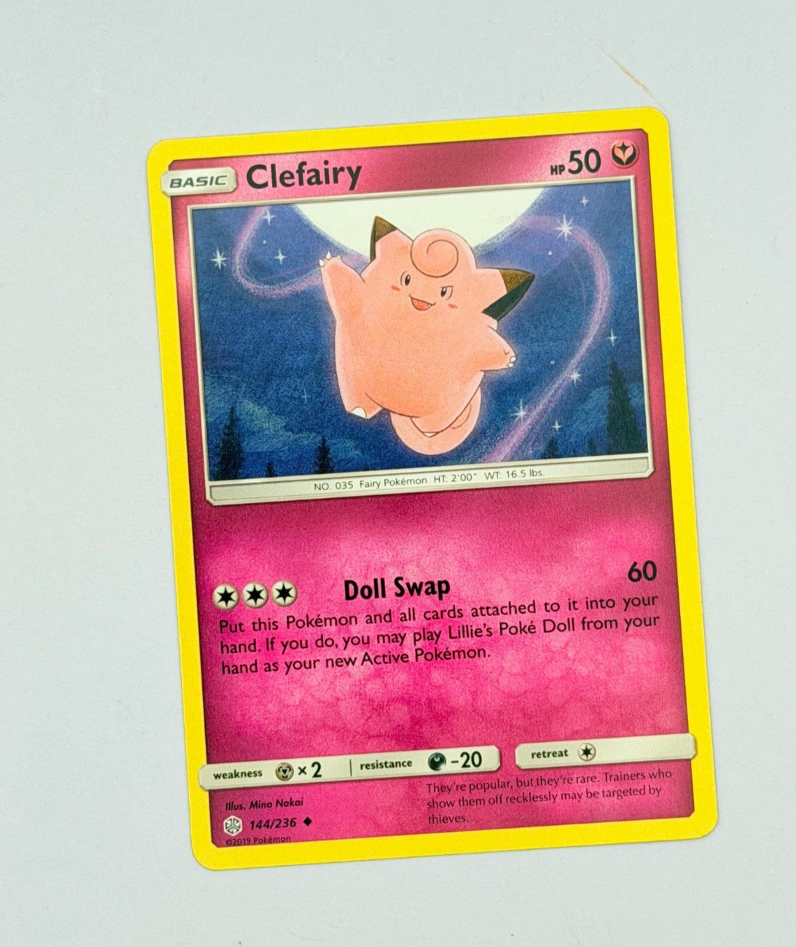 Clefairy 144/236 Uncommon Cosmic Eclipse Pokemon Near Mint