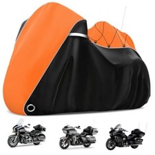 Motorcycle Cover with Side Top Box Heavy Duty 420D Waterproof for Harley