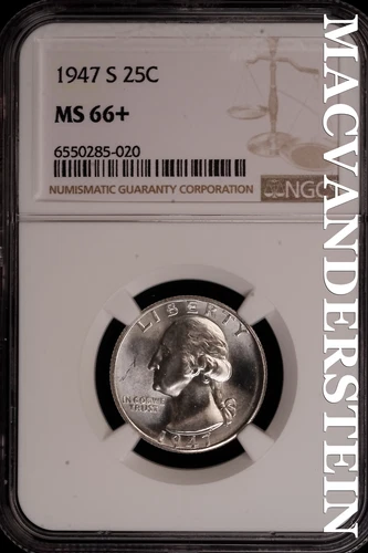 1947-S Washington Quarter-NGC MS 66+ Brilliant Uncirculated #SLF267