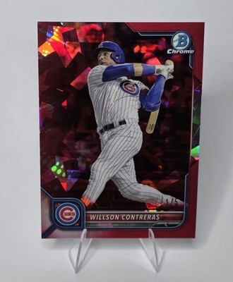  1/5! 2022 Bowman Chrome Sapphire WILLSON CONTRERAS Red Refractor /5 #19 CUBS
