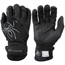 Spiderz 2025 PRO PREMIER Adult Baseball Batting Gloves - Black/Graphite - XL
