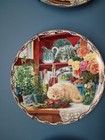 Bradford Exchange Warm Country Moments Cat Plates. Full Set Of 8 W/ Wall Hangers — photo 2