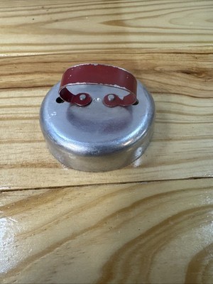 Vintage Aluminum Metal Donut or BISQUIT Cutter RED Metal Handle Cookie Kitchen