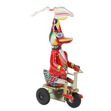 .Duck On Bike Tin Toy Handmade Delicate Clockwork Retro Wind Up Toy Adult