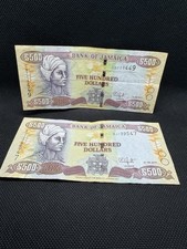 Banknote Set 2x500, 2x100, 2x50 Dollar Notes  2017-Jamaica