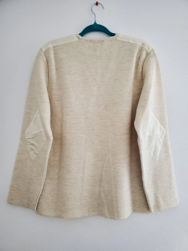 Hugo Hugo Boss Siggo Men's Sweater 100% Merino Wool W/Nylon Patches Beige Sz XL  - Image 2 of 4