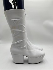 Women  s PradaWhite Polyethylene Platform boots Size 37