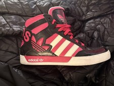 Vintage Adidas Hard Court High Top Streetwear Urban Style Shoes Pink/Black Men 7
