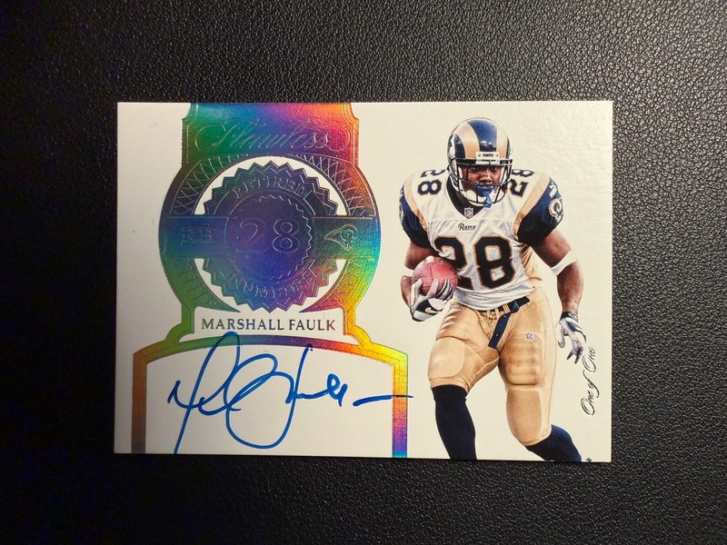 2017 Panini Flawless Platinum Retired Numbers Marshall Faulk 1/1 Auto Rams