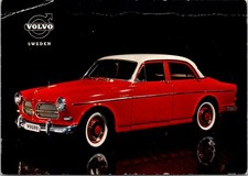Sweden Volvo 122S Vintage Car Red and White Continental Postcard B324