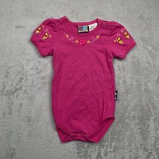 Vintage Winnie the Pooh Bodysuit One Piece Girls Size 18M Pink Embroidered 90s