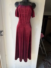 Women's Dark Red Mid Length Renaissance Medieval Dress Size M New No Tags