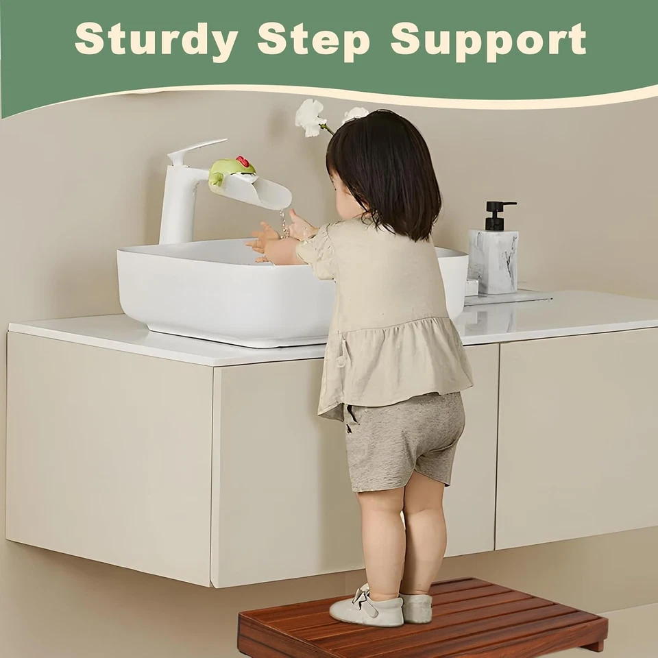 3.5'' Height Wooden Step Stool for Elderly Adults & Kids, Durable Heavy Duty Woo - Image 2 of 4