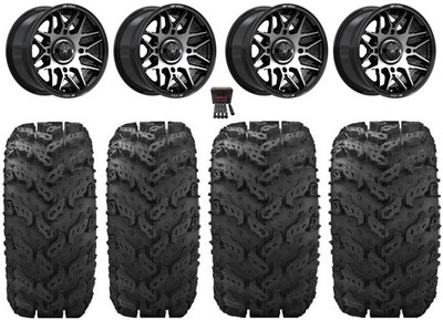 MSA Radar 14'' Wheels Black/Machined 28'' Reptile Tires Can-Am Renegade Outlander