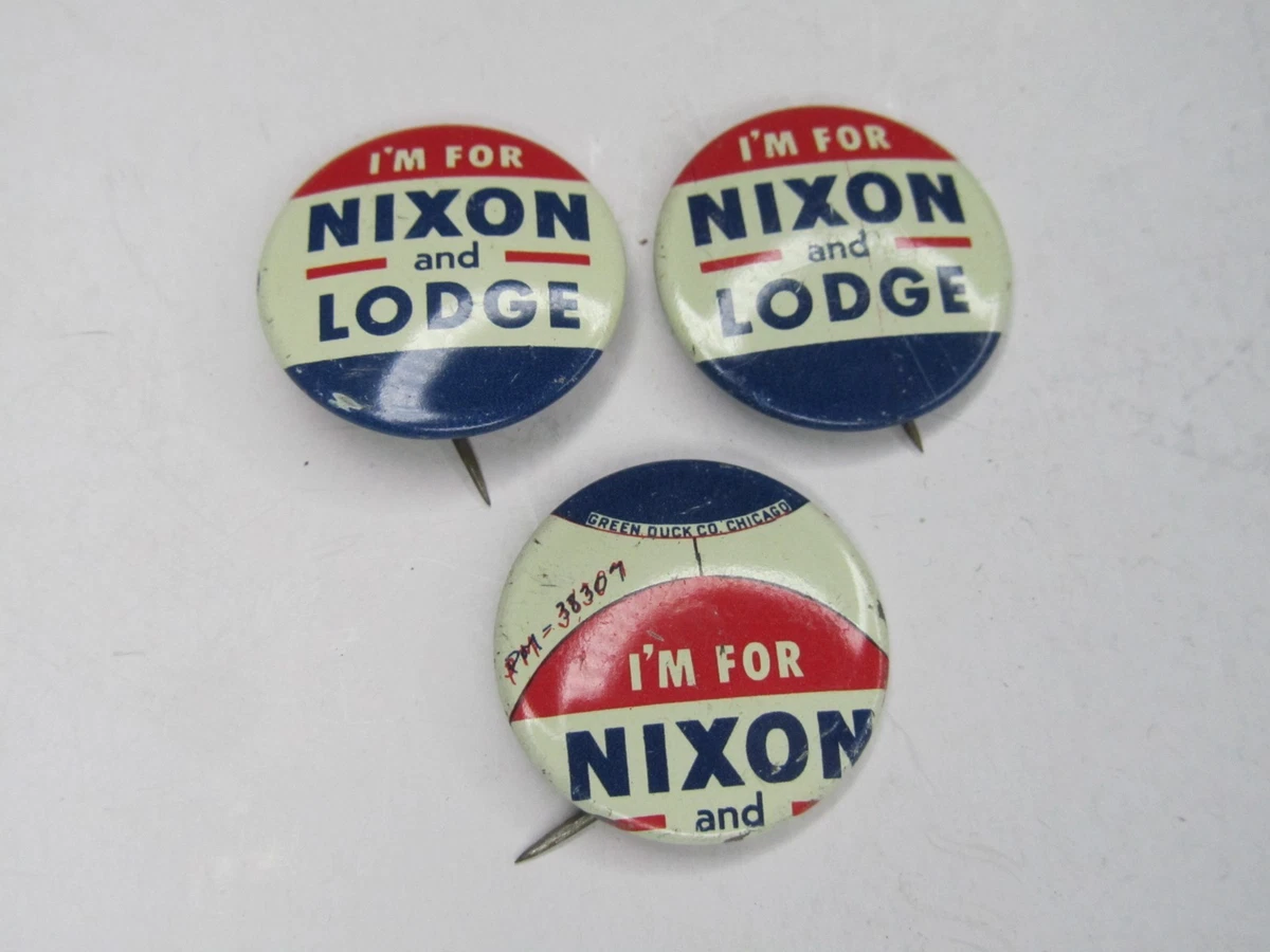 ニクソン　米国大統領選挙キャンペーン　ボタンバッジ、ラペルタブ　6点セット Nixon Lodge Campaign Button for sale | eBay