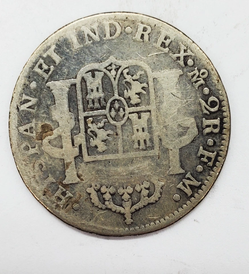 1797 Silver Two Reales Reale Real Mexico Coin 2R Carolus IIII You Grade It A6 - Image 2 of 2