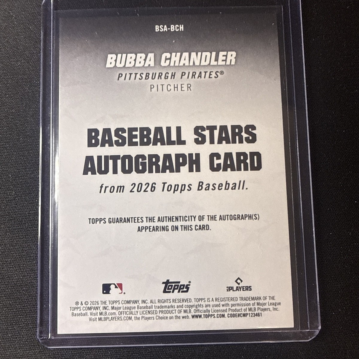 2026 Topps Series 1 Bubba Chandler Baseball Stars AUTO RC BSA-BCH